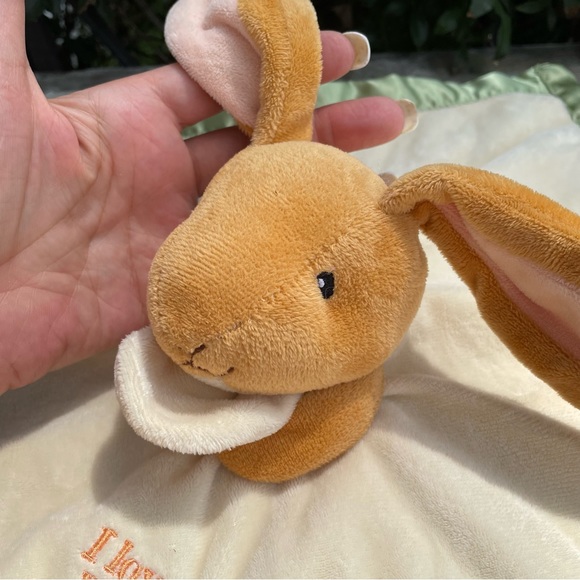 Bunny Rabbit baby blanket Guess How Much I Love You Up to the Moon Back Security - Picture 8 of 8